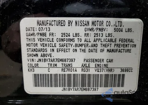 2014 Infiniti Q50 Base from USA, damaged, VIN JN1BV7AR7EM687397